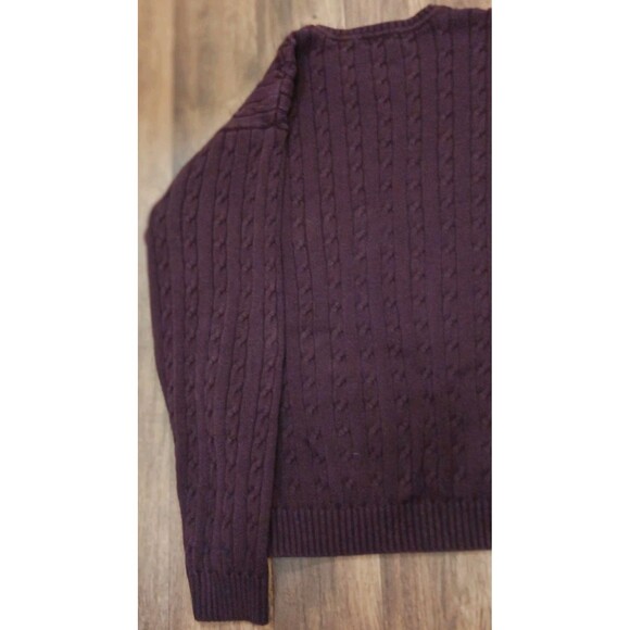 Y2K VTG IZOD Men’s XL Cable Knit Sweater Purple Knit Retro Streetwear Preppy - Picture 6 of 9